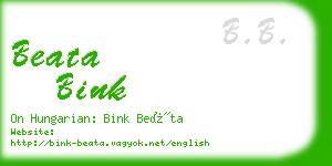 beata bink business card